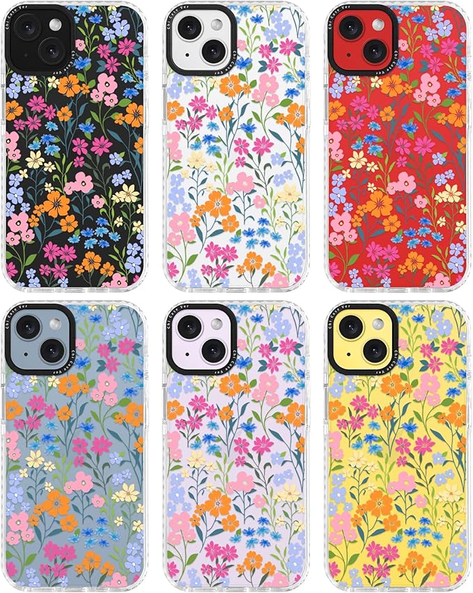 for iPhone 14 Plus Case, Vibrant Garden Floral Pattern, Military-Grade Drop Protection, Cute Soft Slim TPU Protective Cover with Camera Lens Protection for Women & Girls