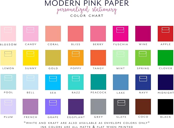 Simple Personalized Stationary Paper and Envelopes Set, Personalized Notepad for Women Letter Writing Paper, Personalized Stationery Paper and Envelopes Set, Simple Stationary, 5.5in x 8.5in, 50 Sheet