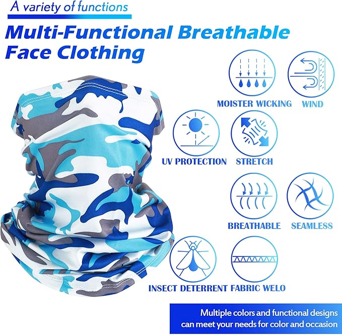 Geyoga Winter Face Mask for Men UV Protection Mask Sunscreen Breathable Windproof Neck Gaiters Scarf Fishing Cycling Running