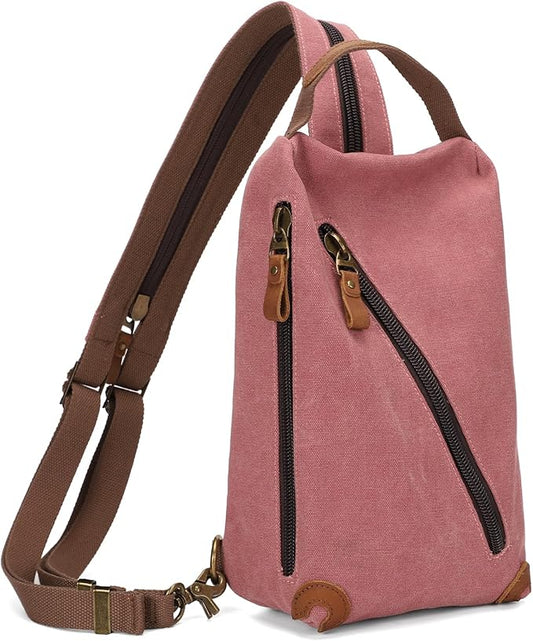 KL928 Canvas Sling Bag crossbody Bags Small Backpack Pack Travel Purse convertible purses for Women Men