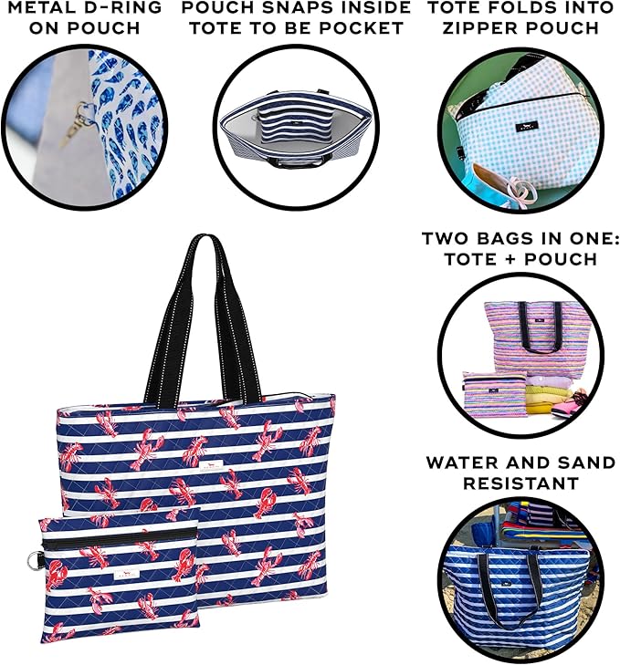 SCOUT Plus 1 Foldable Travel Bag, 2 Bags in 1, Tote Folds into Zipper Pouch