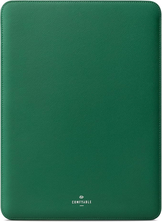 Comfyable Laptop Sleeve 13 Inch Precisely Compatible with MacBook Air M4 2025-2018 & MacBook Pro M2 2022 M1 2020-2016, Genuine Leather Cover Case, Leafy Green
