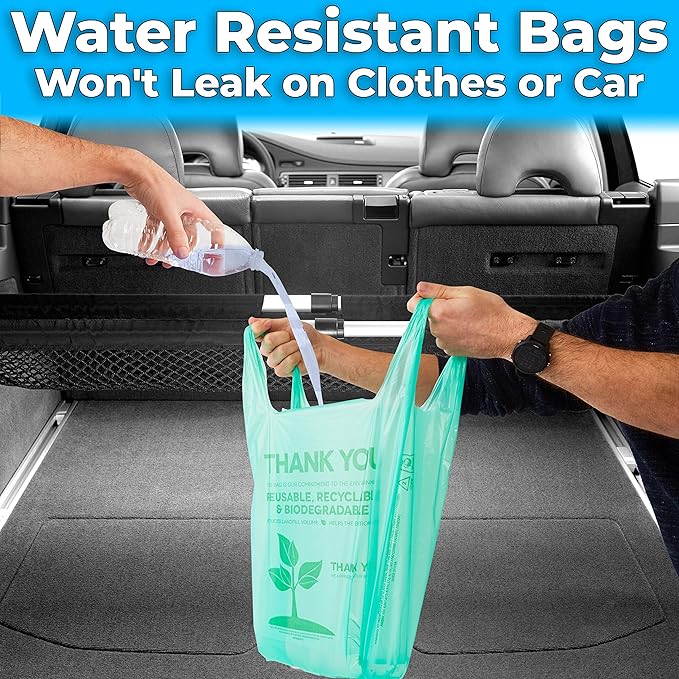 Avant Grub Plastic Grocery Bags Perfect for Business, Restaurants. bulk, Heavy Duty, Thick, Green, T Shirt Bag for Shopping.