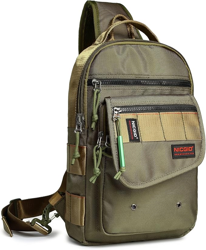 NICGID Sling Bags, Chest Shoulder Backpacks Crossbody Purse Outdoor Chest Bag Travel Backpack for Men Women