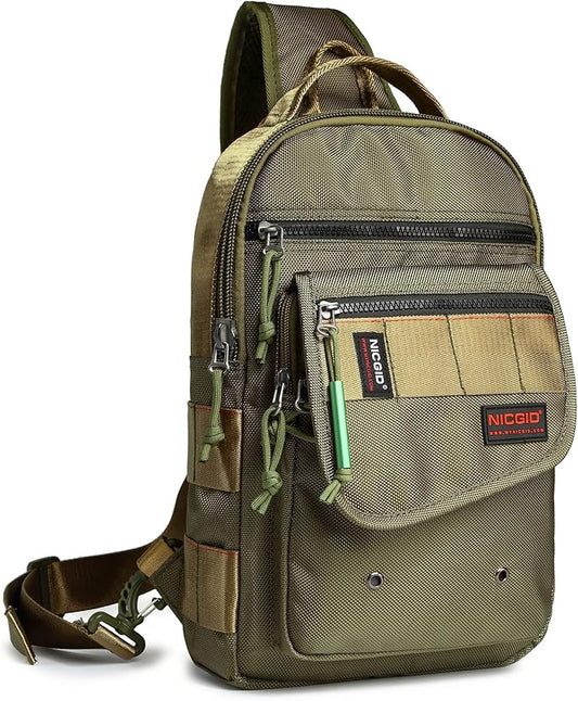 NICGID Sling Bags, Chest Shoulder Backpacks Crossbody Purse Outdoor Chest Bag Travel Backpack for Men Women