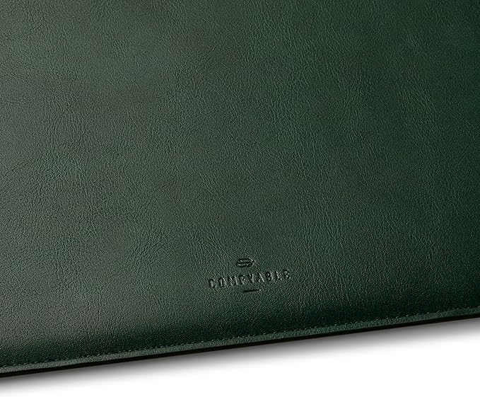 Comfyable Slim Laptop Sleeve 16 Inch Compatible for MacBook Pro 16-Inch M4 M3 M2 Pro/Max 2024, Faux Leather Protective 16-in Mac Cover Case, Green