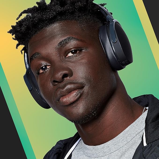 Skullcandy Hesh Evo Wireless Over-Ear Bluetooth Headphones with Charging Cable, Noise Isolating, Up to 36 Hours Battery, Foldable Lightweight Design, Microphone for iPhone Android - True Black