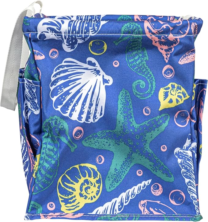 Household Essentials Sea Shell Krush Container All-Purpose Utility Tote with Pockets