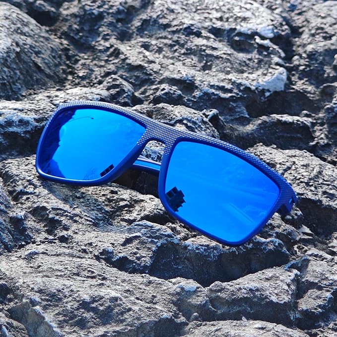 ZENOTTIC Polarized Sunglasses for Men Lightweight TR90 Frame UV400 Protection Square Sun Glasses