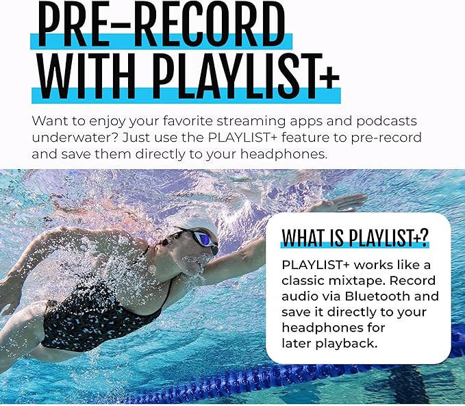 H2O Audio TRI 2 PRO Multi-Sport Waterproof Bone Conduction Open Ear Headphones, Bluetooth 5.3 for Running and Cycling, MP3 Mode for Swimming, IPX8, 8GB Memory, Playlist+ App Included for Streaming