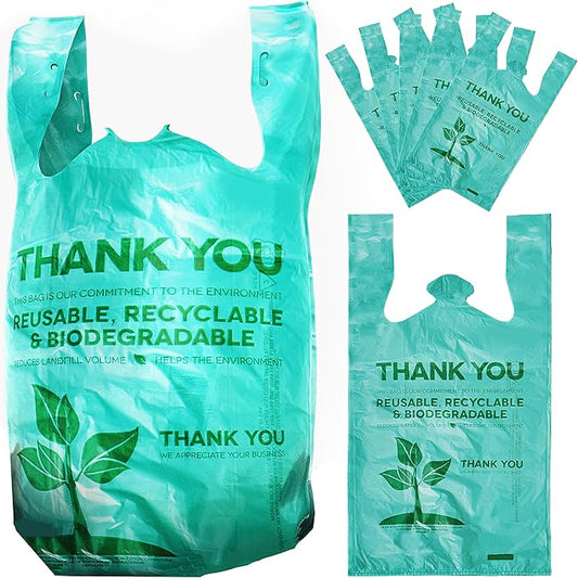 Avant Grub Plastic Grocery Bags Perfect for Business, Restaurants. bulk, Heavy Duty, Thick, Green, T Shirt Bag for Shopping.