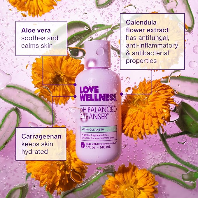 Love Wellness pH Balancing Cleanser | Feminine Vaginal Wash | Fragrance-Free | Vaginal Cleanser for Balanced pH, Intimate Health & Hygiene | Non-Irritating with Aloe Vera for Sensitive Skin | 5 Fl Oz