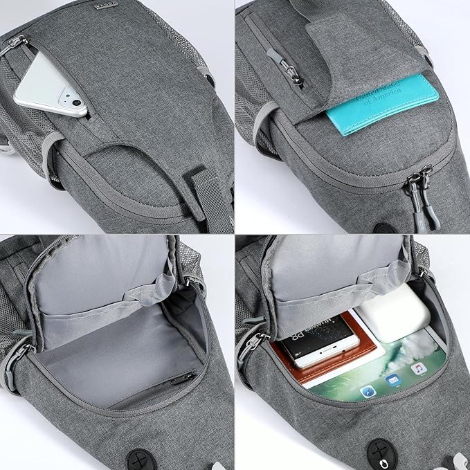 Voova Crossbody Sling Backpack Sling Bag for Men Women, Travel Hiking Chest Bag Daypack, Small over the Shoulder Backpack