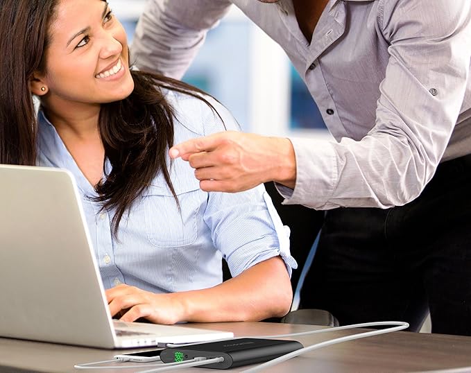 Krisdonia 50000mAh Laptop Power Bank 5/9/12/16/19/20V Portable Laptop Battery Charger with QC3.0 USB-A Port & 12V Type-C Port for Laptop, Tablet, Smartphone and More Devices