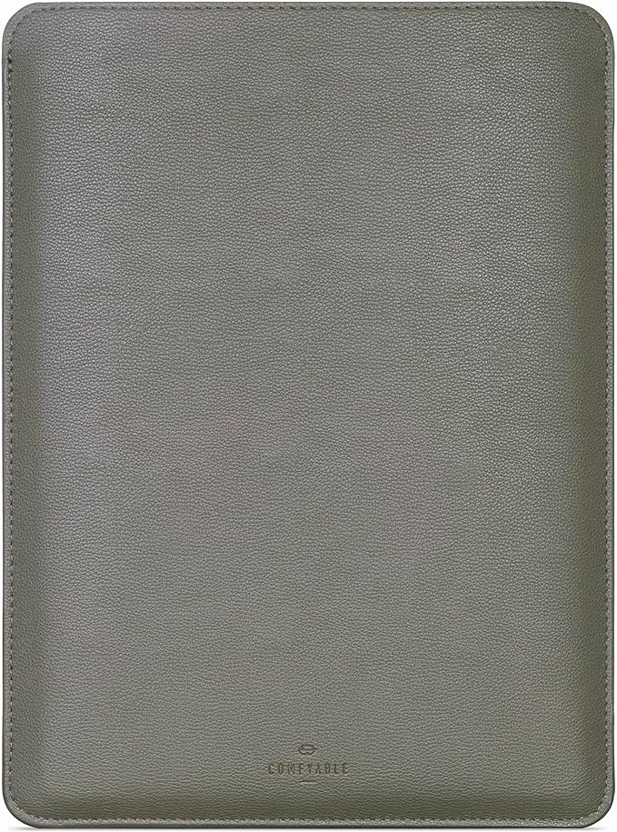 Comfyable Laptop Sleeve 13 Inch Precisely Compatible with MacBook Pro M2 2022 M1 2020-2016 & Mac Air M3 2024 M2 2022 M1 2020, Not Fit Old Versioned MBA/MBP, Faux Leather Cover Case, Khaki Green