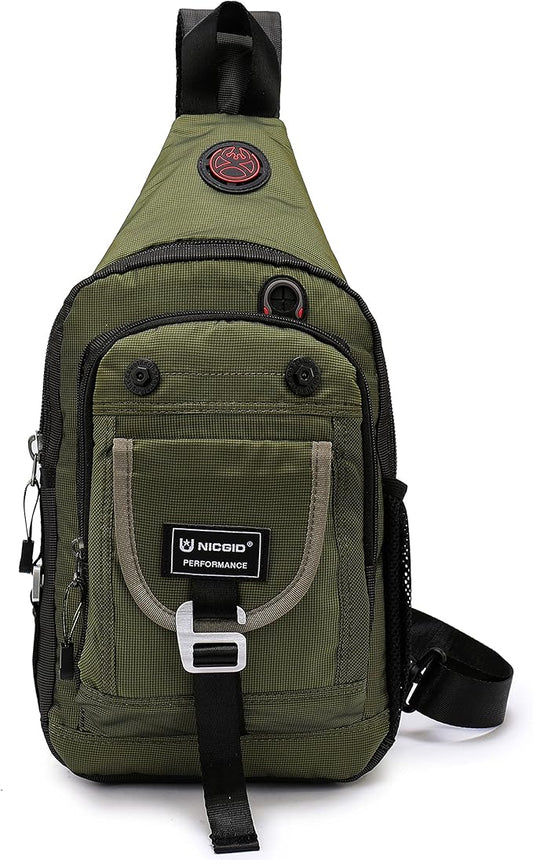 NICGID Sling Bag Chest Shoulder Backpack Crossbody Bags for Tablet Laptop Outdoor Hiking Men Women