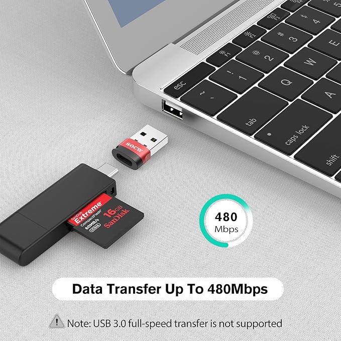 USB C Female to USB Male Adapter 2.0 (red, 4 Pack)