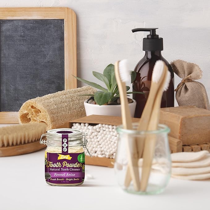 The Dirt - Remineralizing Tooth Powder, Natural Fluoride-Free Teeth Whitening Powder with Hydroxyapatite, Flouride & Gluten Free, Organic Vegan (Fennel Anise, 51g: 6 Month Supply)