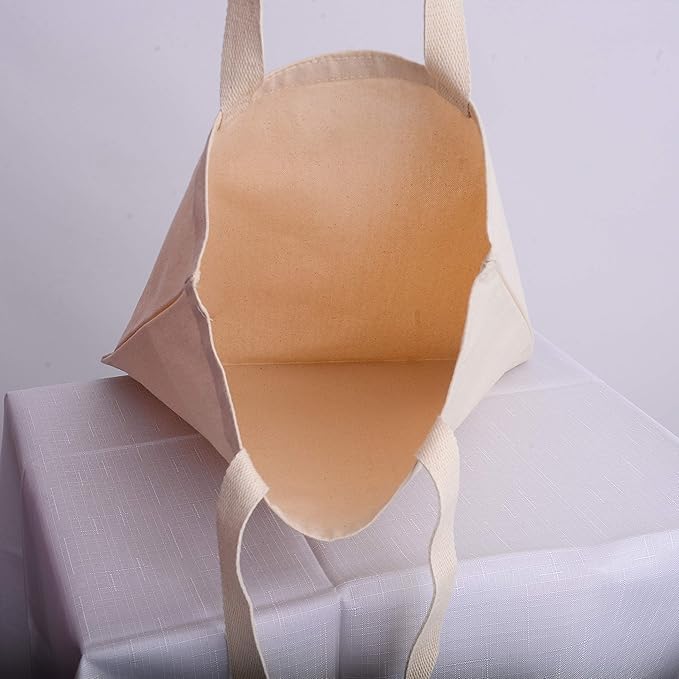 Sturdy Canvas Wholesale Tote Bags with Bottom Gusset 15"W x 16"H x 3"G Blank Totes Great for DIY Painting Printing Embroidery
