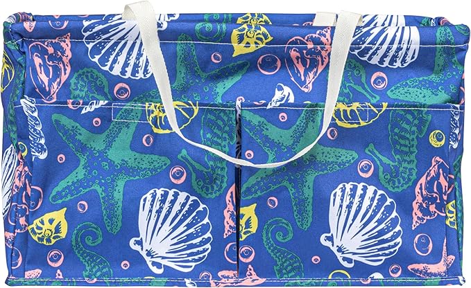 Household Essentials Sea Shell Krush Container All-Purpose Utility Tote with Pockets