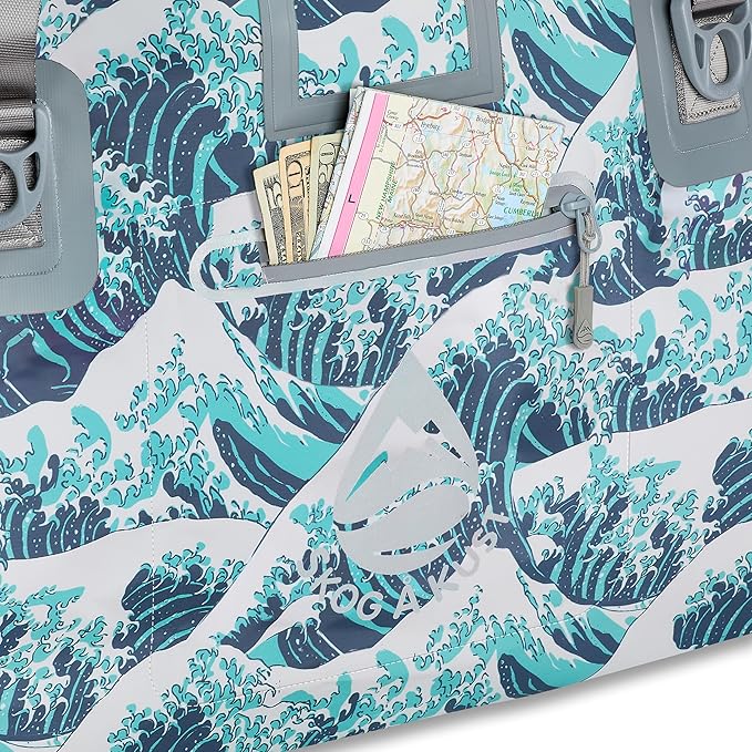 Skog Å Kust Duffelsak Heavy Duty Waterproof Duffel - Gear Bag for Sports, Travel, & More - 60L Waves