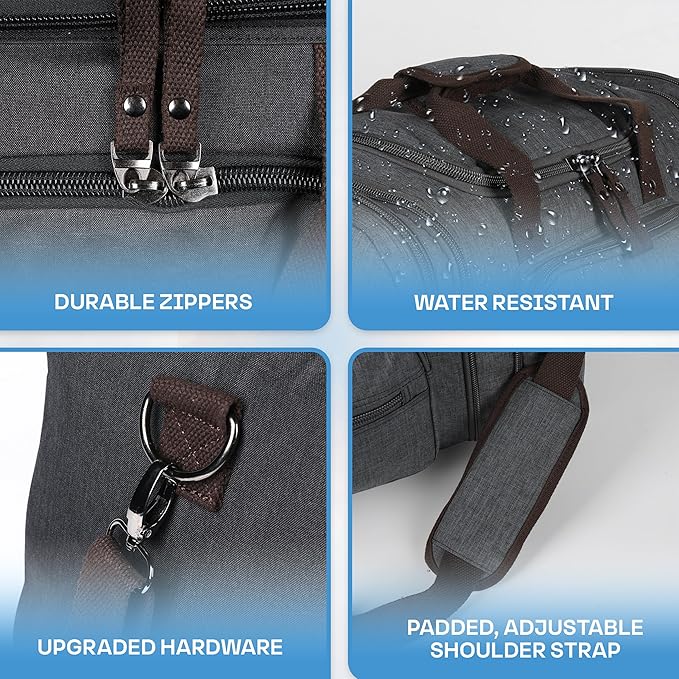 BOEX Stylish Duffle Bag for Travel – Expandable to 40L Lightweight and Waterproof Weekender Bag with Multiple Pockets and Adjustable Shoulder Strap for Men & Women – A Premium Carry On Duffle Bag