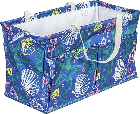 Household Essentials Sea Shell Krush Container All-Purpose Utility Tote with Pockets