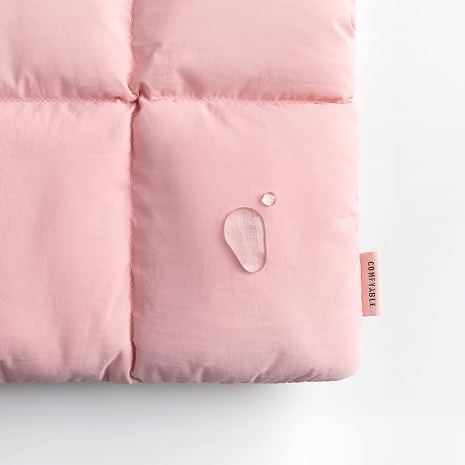 Comfyable Puffy Laptop Sleeve 15 Inch 16 Inch, Quilted Puffer Laptop Carrying Case for Women, Pillow Pouch Compatible for MacBook Air 15 in M4 2025 & MacBook Pro 16 in M4 2024, Pink