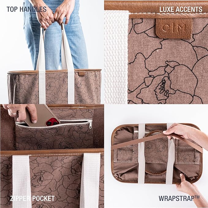 CleverMade EcoBasket Reusable Grocery Tote - Collapsible Storage Shopping Organizer - Heavy Duty Utility Bag Home