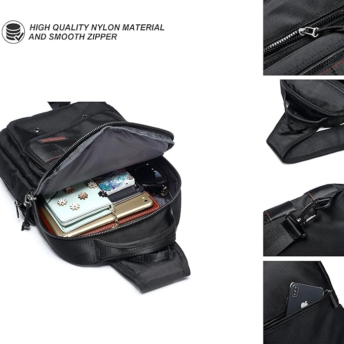 NICGID Sling Bags, Chest Shoulder Backpacks Crossbody Purse Outdoor Chest Bag Travel Backpack for Men Women