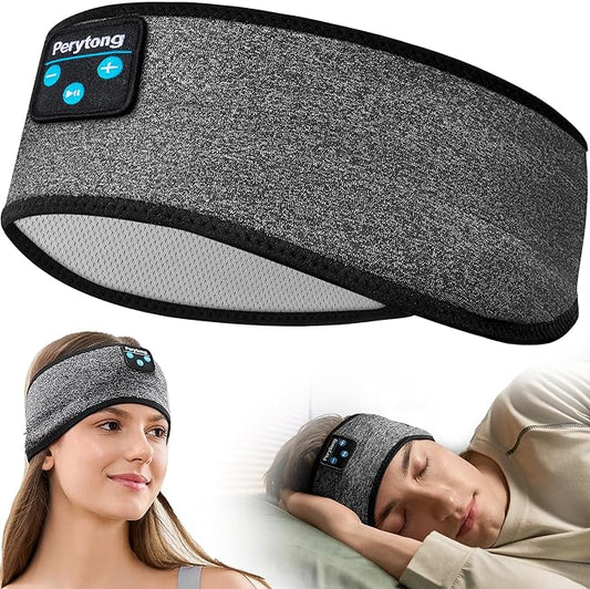 Perytong Sleep Headphones Bluetooth Headband Sleeping Headphones Headband Wireless Sleep Headband with Comfortable Earbuds for Side Sleepers, Sleeping Eye Mask for Women Men Workout Running