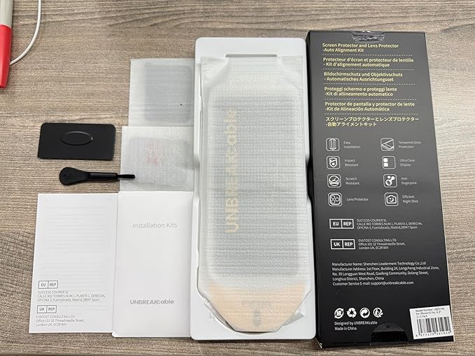UNBREAKcable 2+2 Pack for iPhone 16 Pro Screen Protector & Lens Protector 【Military-Grade】【Easy Install】【Efficient Night Shot】9H+ Shatterproof Tempered Glass Film,Bubble-Free&Anti-Fingerprint ,Case Friendly-6.3 inch