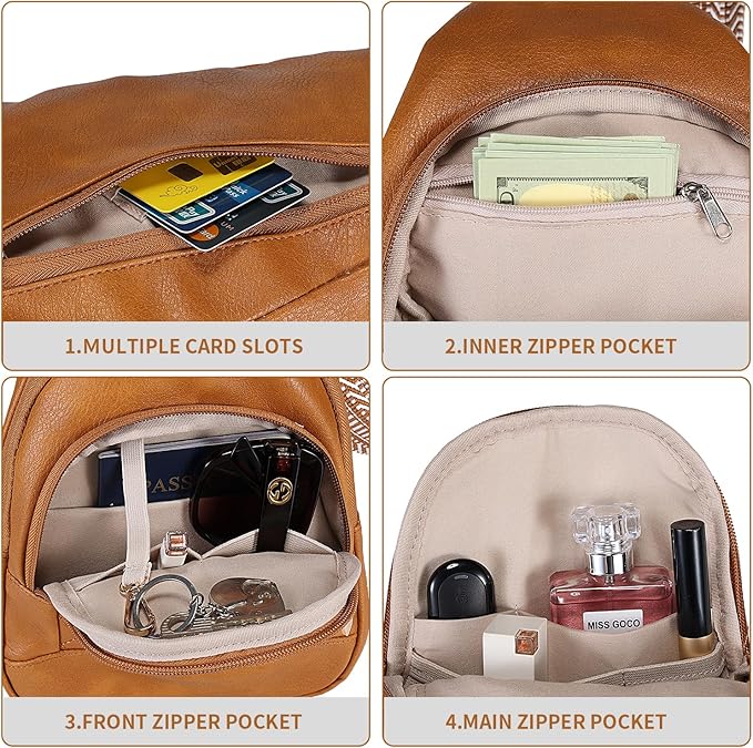 Crossbody Bags for Women Anti Theft Small Sling Handbag with Zipper Lock Vegan Leather RFID Blocking Chest Pure