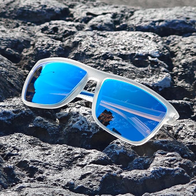 ZENOTTIC Polarized Sunglasses for Men Lightweight TR90 Frame UV400 Protection Square Sun Glasses