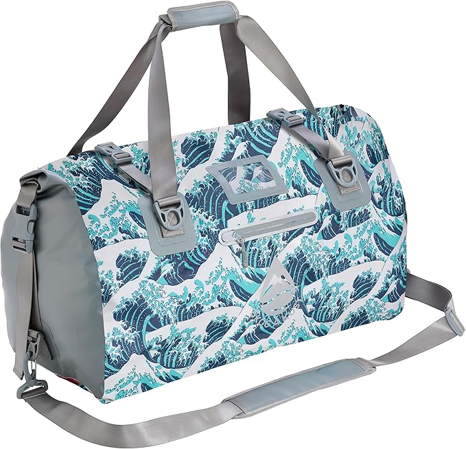 Skog Å Kust Duffelsak Heavy Duty Waterproof Duffel - Gear Bag for Sports, Travel, & More - 60L Waves