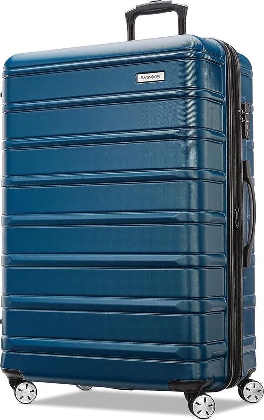 Samsonite Omni 2 Hardside Expandable Luggage with Spinner Wheels, Checked-Large 28-Inch, Lagoon Blue