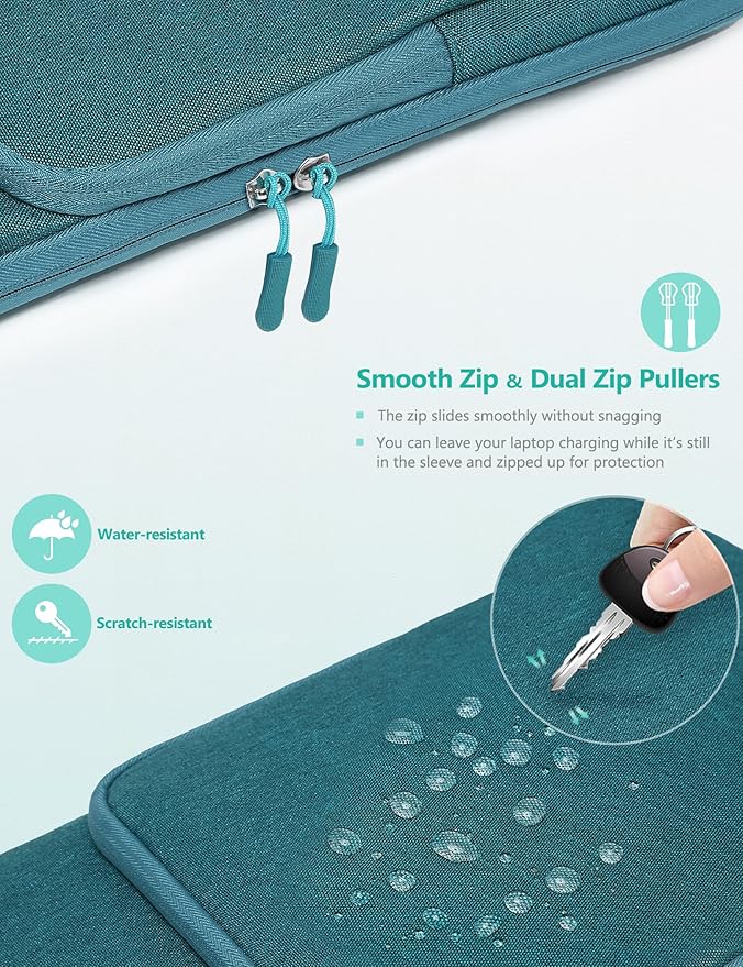 HYZUO 13.3-14 Inch Laptop Bag Sleeve for MacBook Pro 14 M4 M3 M2 M1, MacBook Air/Pro 13.3, 13.8"/13.5" Surface Laptop/Book, Notebook Case for 13" Dell Lenovo ThinkPad HP Asus Acer, Dark Green