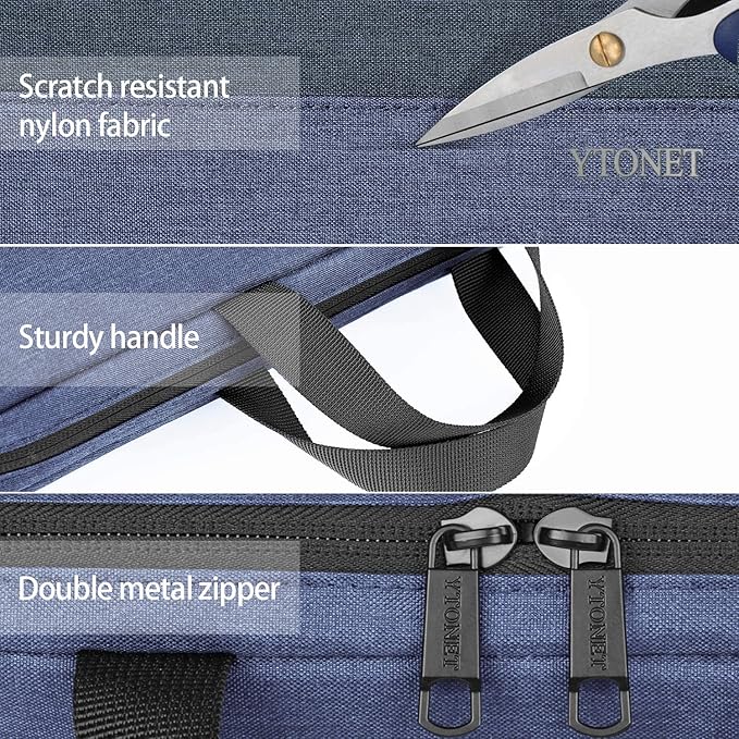 Ytonet 14 Inch Laptop Sleeve, TSA Laptop Case with Handle, Water Resistant Protective Computer Carrying Case, Compatible with MacBook HP Dell Lenovo Asus Notebooks, Gift for Men Women, Dark Blue