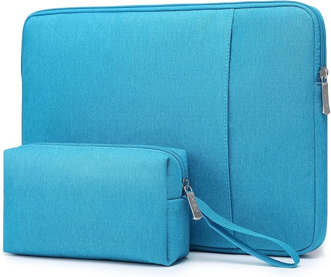 HYZUO 13.3-14 Inch Laptop Sleeve Bag Set for MacBook Pro 14 M4/M3/M2/M1, MacBook Air/Pro 13.3, 13.5"/13.8" Surface Book/Laptop, Notebook Case for 13.3" HP Dell Lenovo Asus Acer, Lake Blue