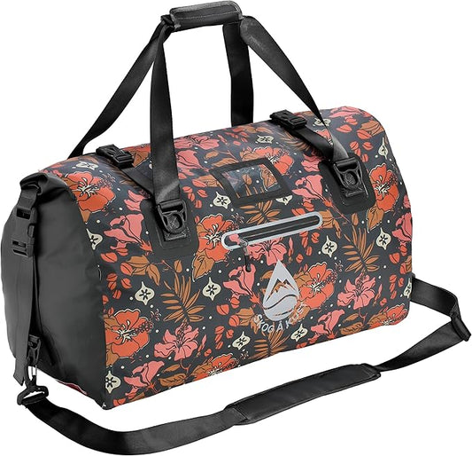 Skog Å Kust Duffelsak Heavy Duty Waterproof Duffel - Gear Bag for Sports, Travel, & More - 60L Hibiscus