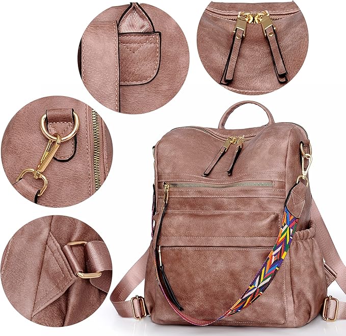 Dora & Liz Womens Backpack Purse Leather Fashion Travel Backpack Purse for Women Designer Ladies Shoulder Bags