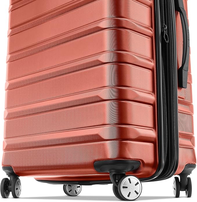 Samsonite Omni 2 Hardside Expandable Luggage with Spinner Wheels, 2-Piece Set (19/24), Brick Orange
