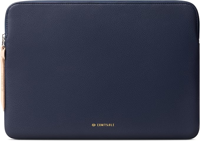 Comfyable Slim Protective Laptop Sleeve Compatible with 13/13.3/14 Inch MacBook Air & MacBook Pro, Mac Travel Case, Laptop Pouch, Slim PU Leather Cover M4/M3/M2/M1 2025-2021, Blue