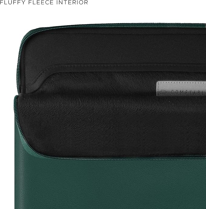 Comfyable Leather Laptop Sleeve Compatible with 16 Inch MacBook Pro M4 2024 & 15 Inch MacBook Air M4 M3 M2 2025, Green