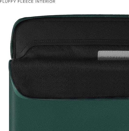 Comfyable Leather Laptop Sleeve Compatible with 16 Inch MacBook Pro M4 2024 & 15 Inch MacBook Air M4 M3 M2 2025, Green