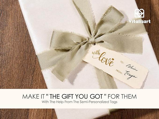 Vitalizart White Wrapping Paper Set 17" Pearly-Lustre With Silk Like Satin Ribbon & Gift Tags Recyclable Christmas Gift Wrapping Birthday Baby Shower Wedding Handmade Crafts 197"(16.4 Ft)