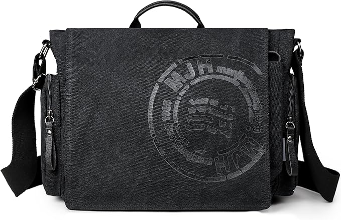 FSD.WG Satchel Messenger Bag for Men Canvas,Travel Shoulder bag 13.5" Laptop Bags