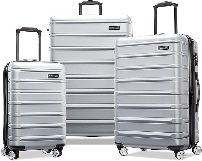 Samsonite Omni 2 Hardside Expandable Luggage with Spinner Wheels, 3-Piece Set (19/24/28), Artic Silver