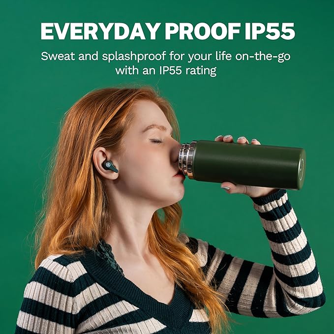 JLab Go Pods ANC True Wireless Bluetooth Earbuds & Charging Case, Hybrid Active Noise canceling + Be Aware for Safe Listening, 26+ Hours Total Playtime, Clear Calls, Custom Sound via App, Sage