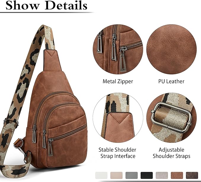 Sling Bag Crossbody Bags for Women Small Cross Body Bag Fanny Packs Chest Sling Purse for Daily Travel Leisure Sport